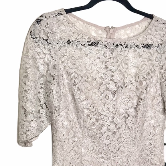 NWT Adrianna Papell Metallic Lace Sheath Dress - Picture 6 of 8